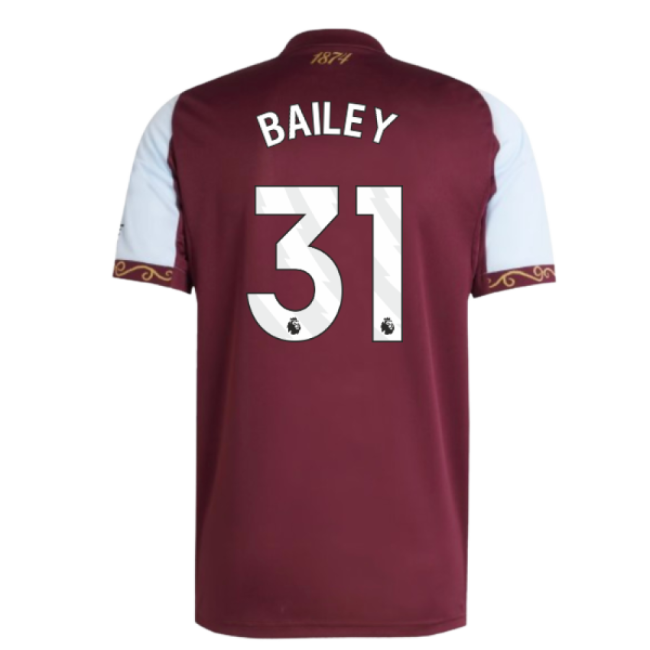 2025-2026 Aston Villa Home Shirt (Bailey 31)-Football Jersey Hub