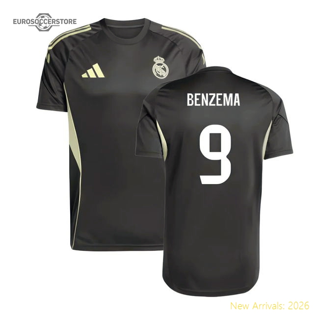 2025-2026 Real Madrid Training Jersey (Utility Grey) (Benzema 9)-Football Jersey Hub