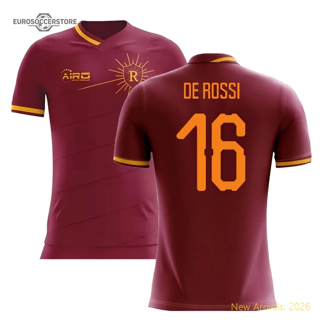2025-2026 Roma Home Concept Football Shirt (DE ROSSI 16)-Football Jersey Hub