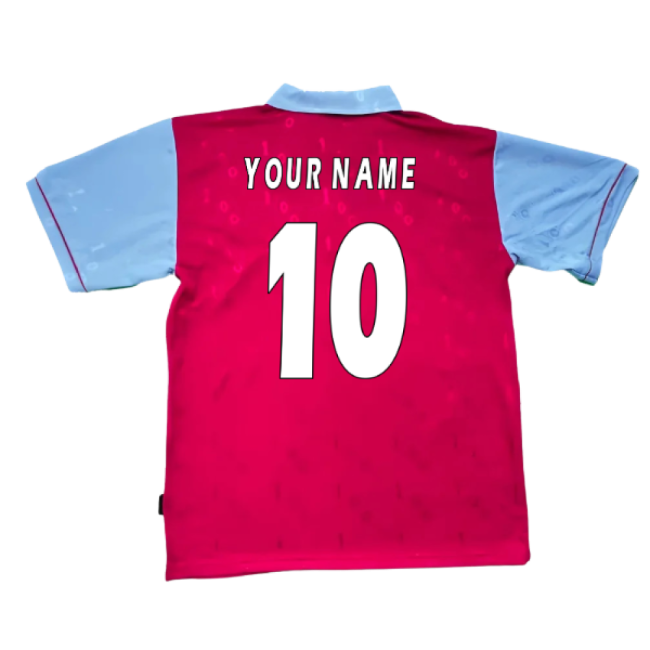 1995-1996 West Ham Centenary Pony Home Shirt (Your Name)-Football Jersey Hub