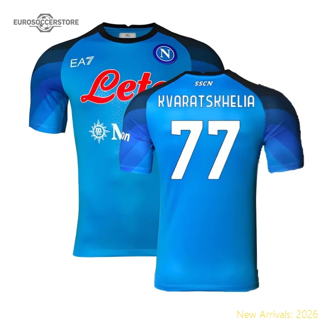 2022-2023 Napoli Home Authentic Shirt (Kvaratskhelia 77)-Football Jersey Hub