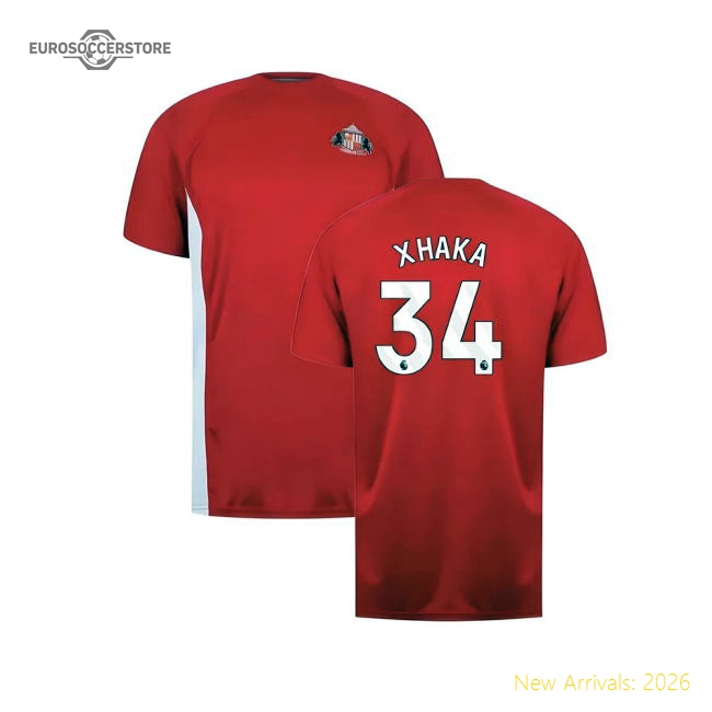 Sunderland Poly T-Shirt (Red) (Xhaka 34)-Football Jersey Hub