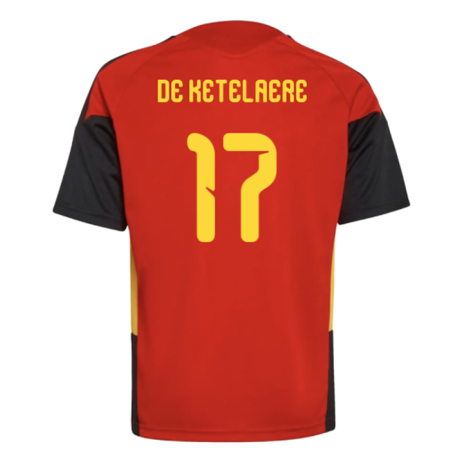 2026-2027 Belgium Training Jersey (Red) - Kids (De Ketelaere 17)-Football Jersey Hub