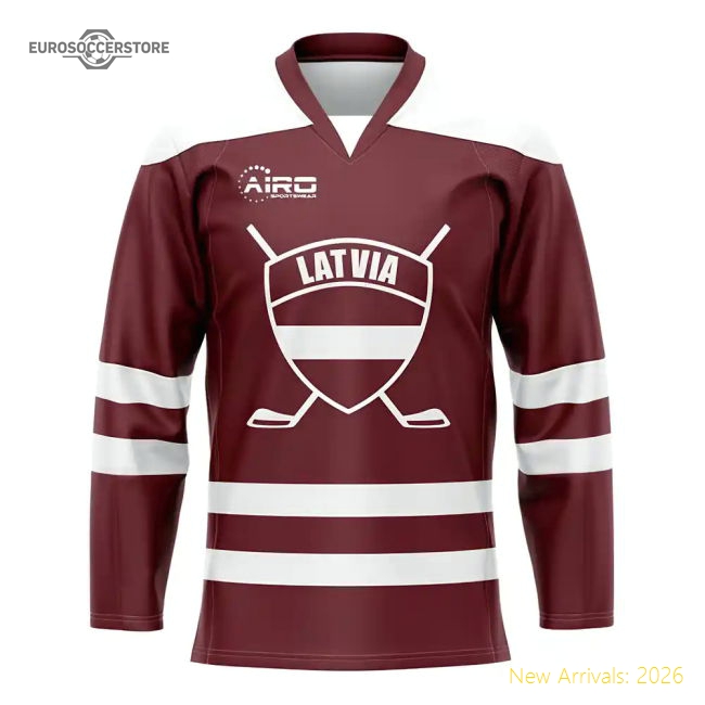 Latvia Home Ice Hockey Shirt-Football Jersey Hub