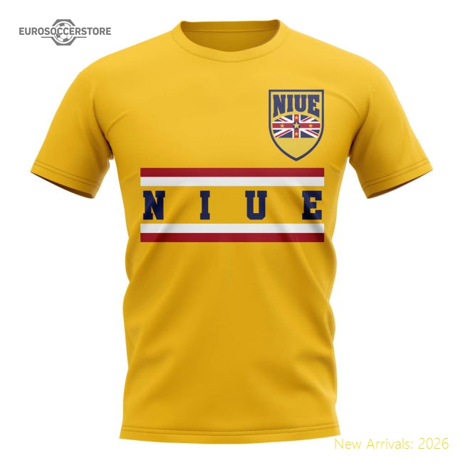 Niue Core Football Country T-Shirt (Yellow)-Football Jersey Hub
