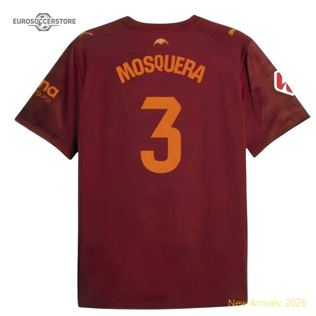 2025-2026 Valencia Away Shirt (Kids) (Mosquera 3)-Football Jersey Hub