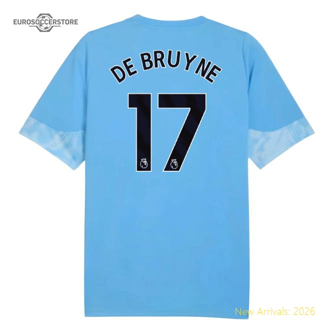 2025-2026 Man City Training Jersey (Light Blue) - Kids (De Bruyne 17)-Football Jersey Hub