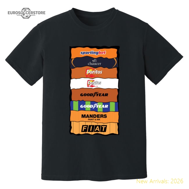 Wolves Sponsor History T-Shirt (Black)-Football Jersey Hub