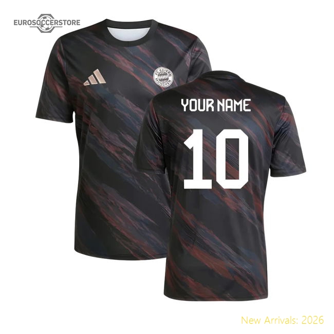 2025-2026 Bayern Munich Pre-Match Shirt (Black) (Your Name)-Football Jersey Hub