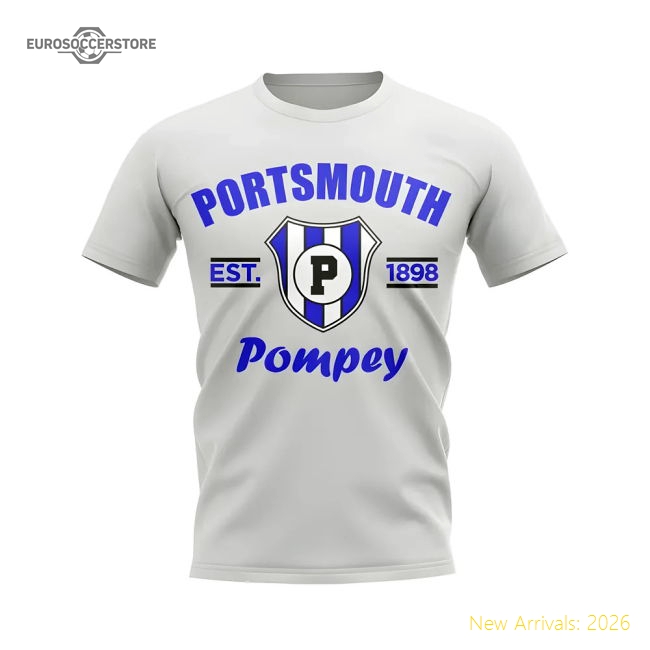 Portsmouth Established Football T-Shirt (White)-Football Jersey Hub