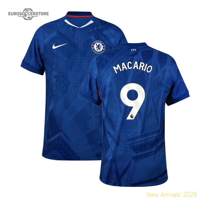 2025-2026 Chelsea Home Authentic Shirt (Macario 9)-Football Jersey Hub