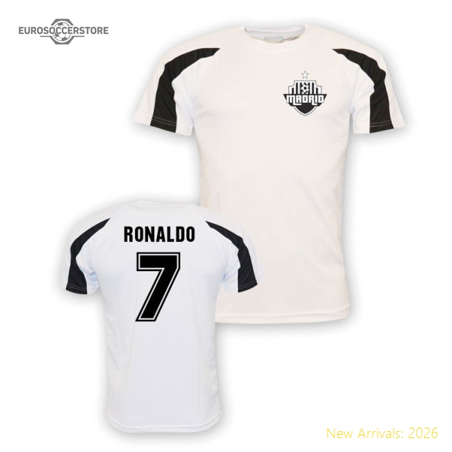 Cristiano Ronaldo Real Madrid Sports Training Jersey (white) - Kids-Football Jersey Hub