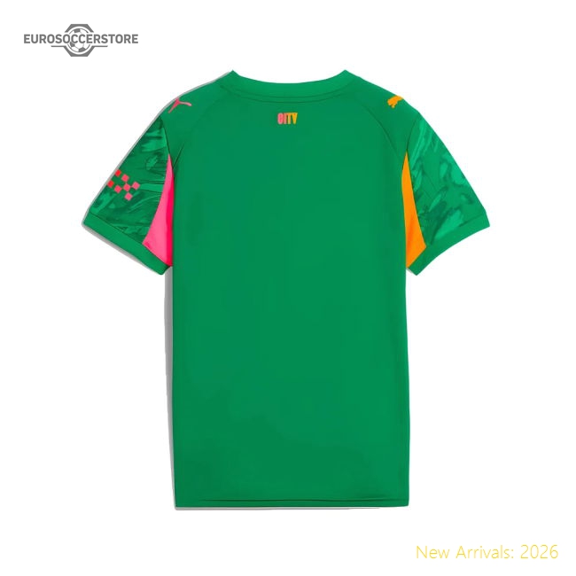 2025-2026 Man City Goalkeeper Away Shirt (Green) - Kids-Football Jersey Hub