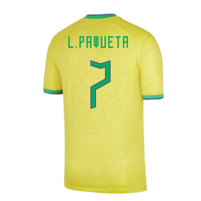 2022-2023 Brazil Home Shirt (L.PAQUETA 7)-Football Jersey Hub
