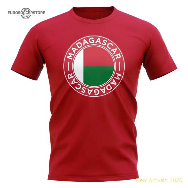 Madagascar Football Badge T-Shirt (Red)-Football Jersey Hub
