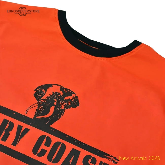 Ivory Coast T-Shirt - Orange/Black Ringer-Football Jersey Hub