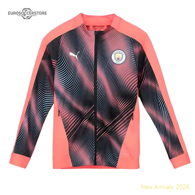 2019-2020 Manchester City Puma Stadium Jacket (Peach) - Kids-Football Jersey Hub