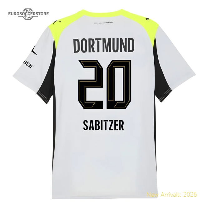 2025-2026 Borussia Dortmund Away Shirt (Sabitzer 20)-Football Jersey Hub