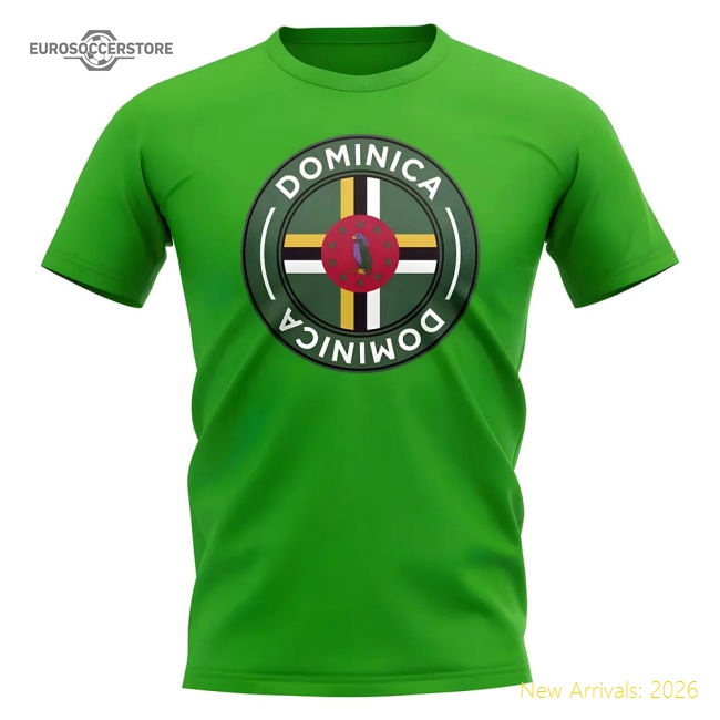 Dominica Football Badge T-Shirt (Green)-Football Jersey Hub