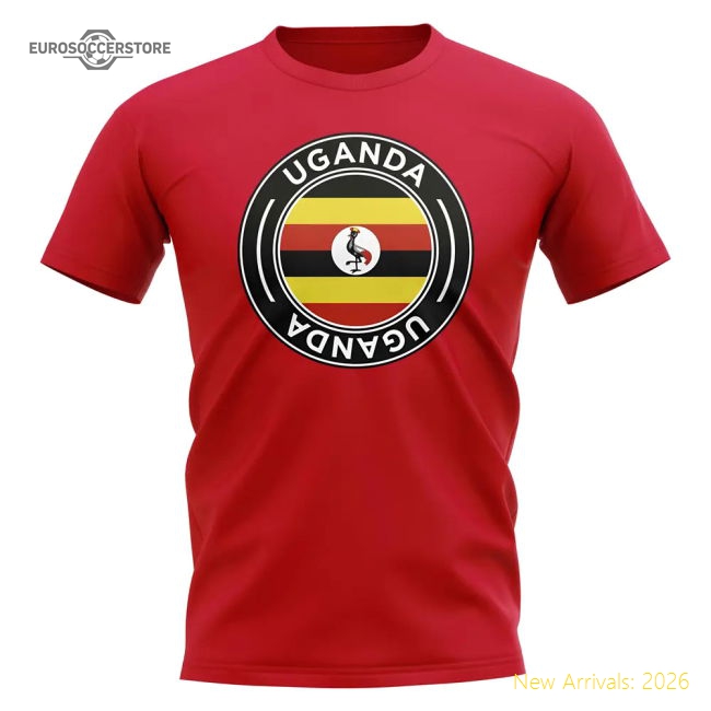 Uganda Football Badge T-Shirt (Red)-Football Jersey Hub