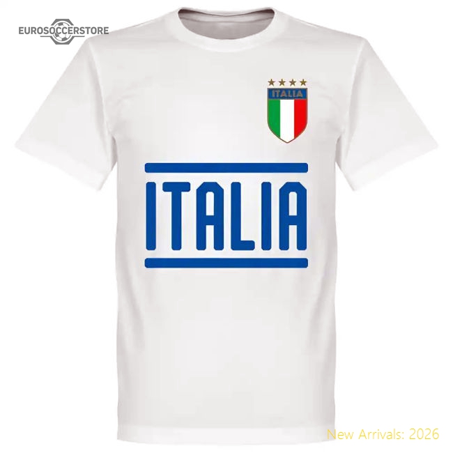 Italy Chiesa 14 Team T-Shirt - White-Football Jersey Hub