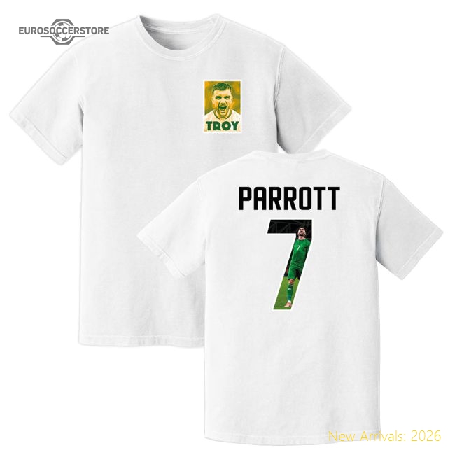 Troy Parrott Number 7 T-Shirt (White)-Football Jersey Hub