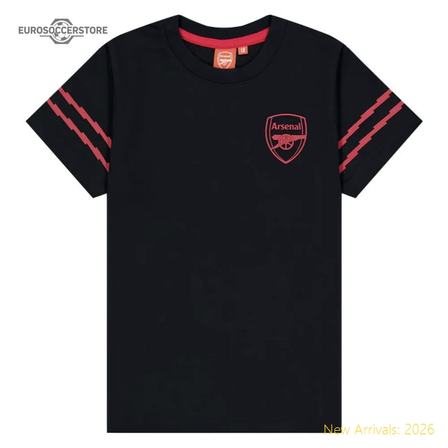 Arsenal Graphic T-Shirt (Black) - Kids (Your Name)-Football Jersey Hub