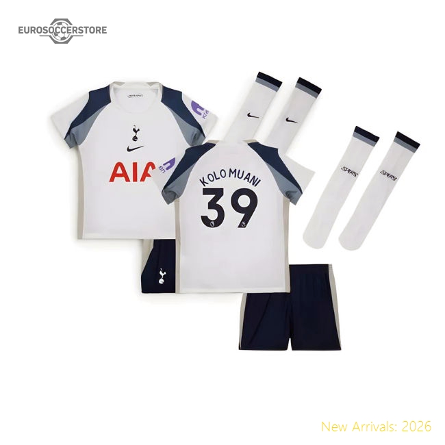 2025-2026 Tottenham Home Little Kids Mini Kit (Kolo Muani 39)-Football Jersey Hub