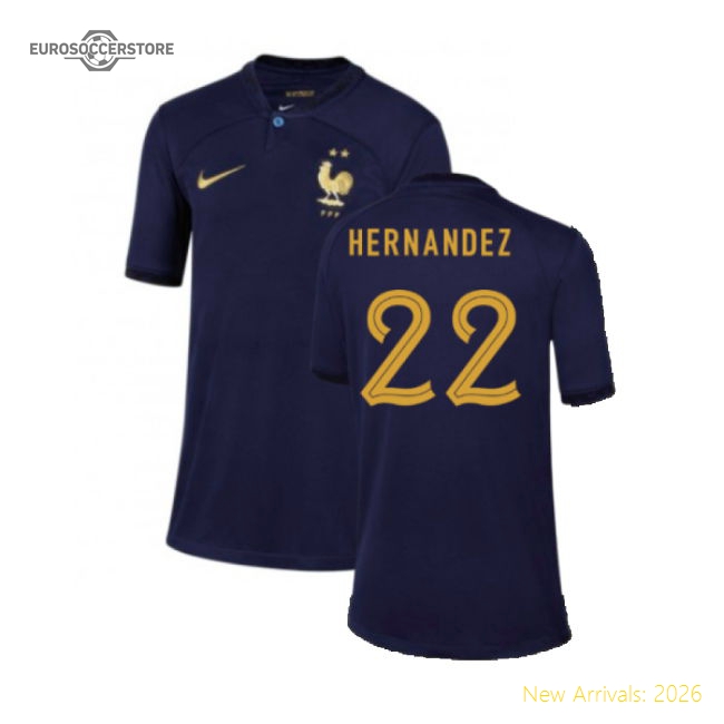 2022-2023 France Home Shirt - Kids (Hernandez 22)-Football Jersey Hub