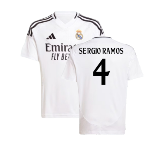 2024-2025 Real Madrid Home Shirt (Kids) (Sergio Ramos 4)-Football Jersey Hub