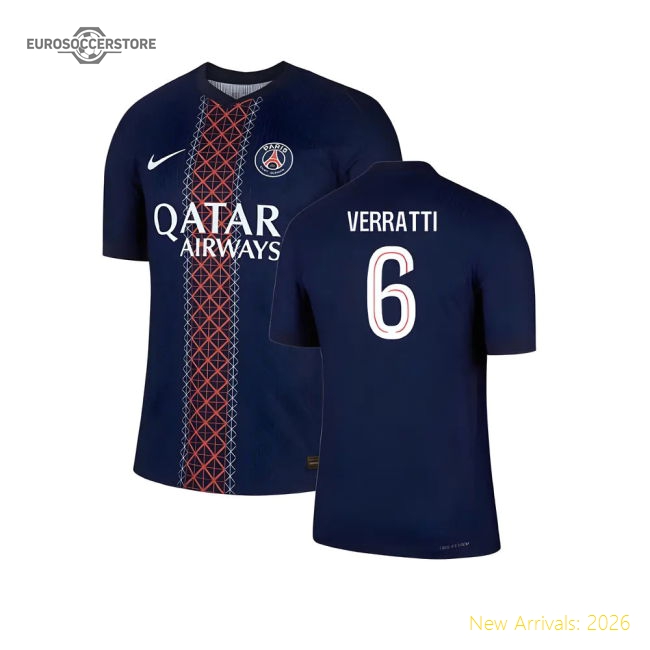 2025-2026 PSG Home Dri-Fit ADV Authentic Shirt (Verratti 6)-Football Jersey Hub