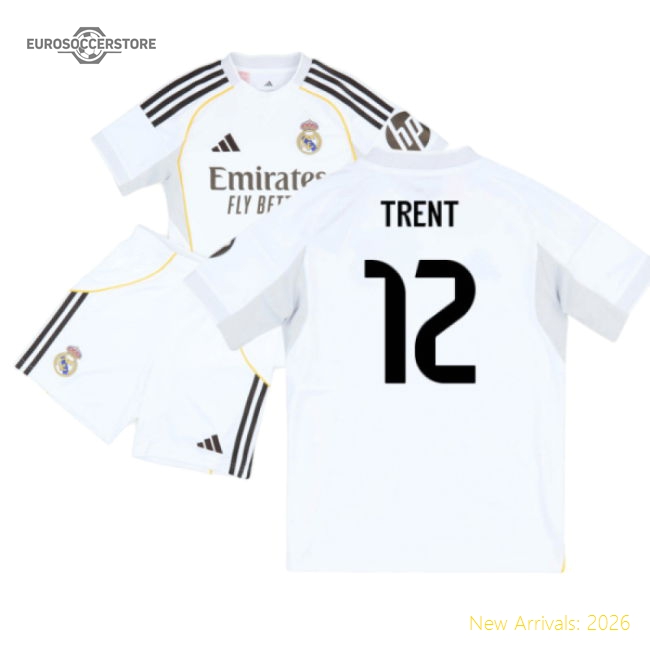 2025-2026 Real Madrid Home Youth Kit (Trent 12)-Football Jersey Hub