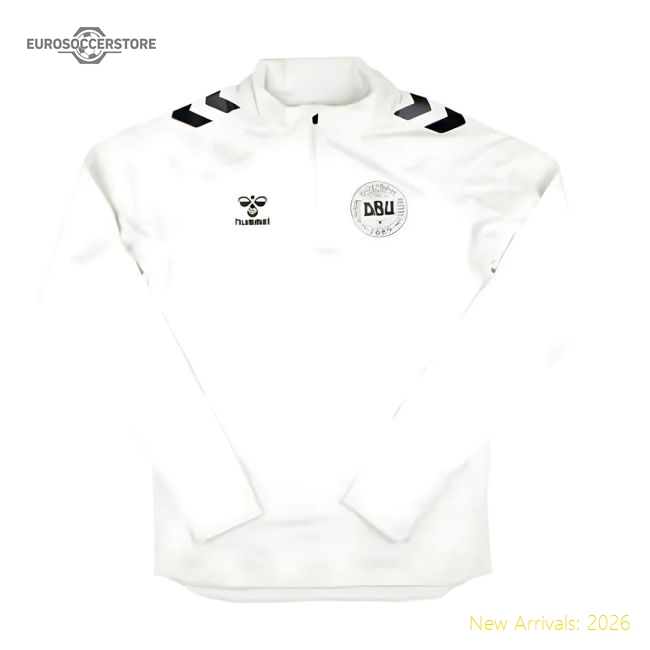 2024-2025 Denmark Pro Half Zip Sweat Top (White)-Football Jersey Hub