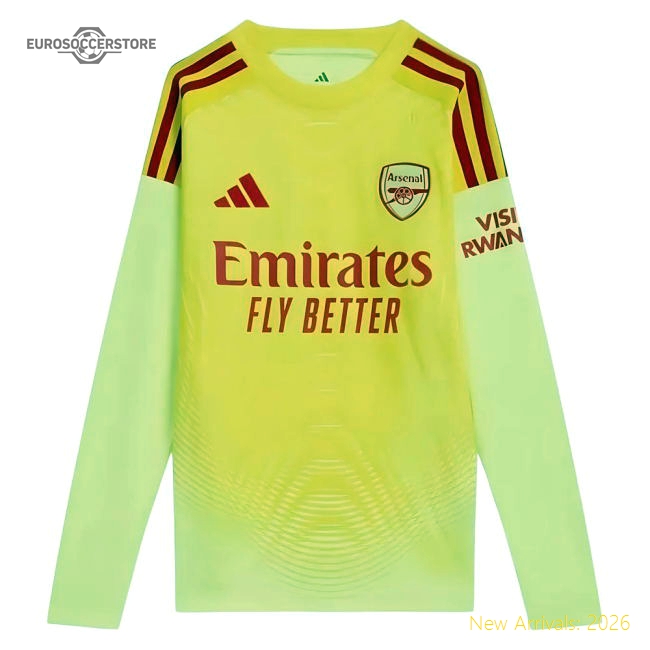 2025-2026 Arsenal Home Goalkeeper Shirt (Yellow) - Kids-Football Jersey Hub