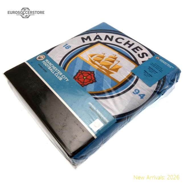 Manchester City FC Pulse Double Duvet Set-Football Jersey Hub