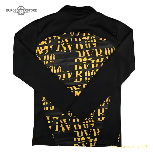 2024-2025 Borussia Dortmund Prematch 1/4 Zip Top (Black)-Football Jersey Hub