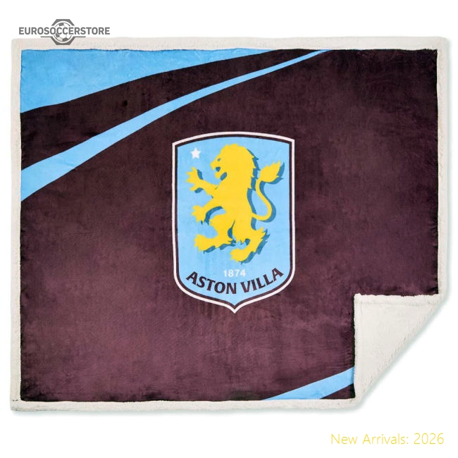 Aston Villa FC Sherpa Fleece Blanket-Football Jersey Hub