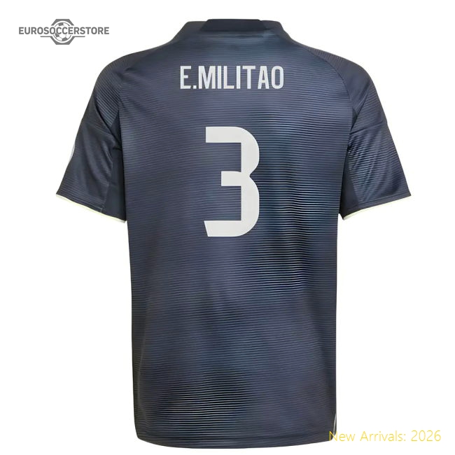 2025-2026 Real Madrid Away Shirt (Kids) (E.Militao 3)-Football Jersey Hub