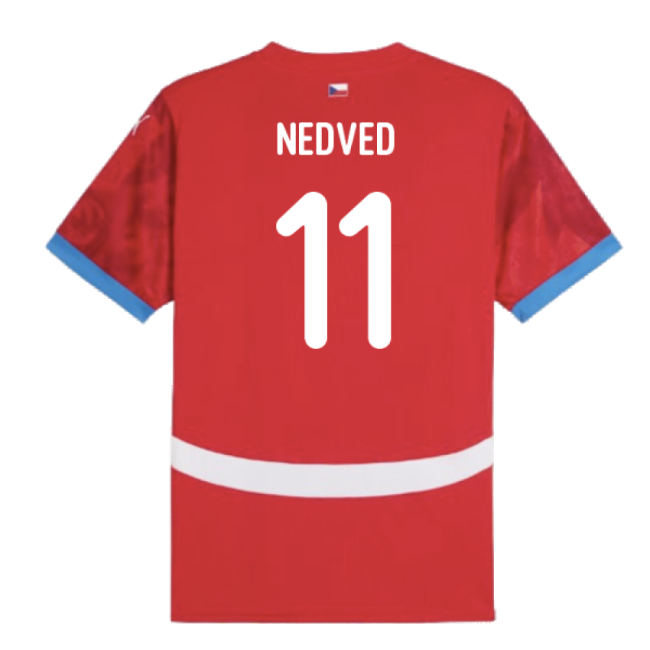 2024-2025 Czech Republic Home Shirt (Nedved 11)-Football Jersey Hub
