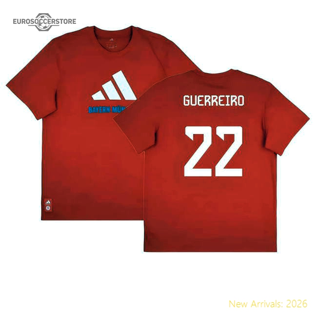 2025-2026 Bayern Munich Seasonal Graphic Tee (Red) (Guerreiro 22)-Football Jersey Hub