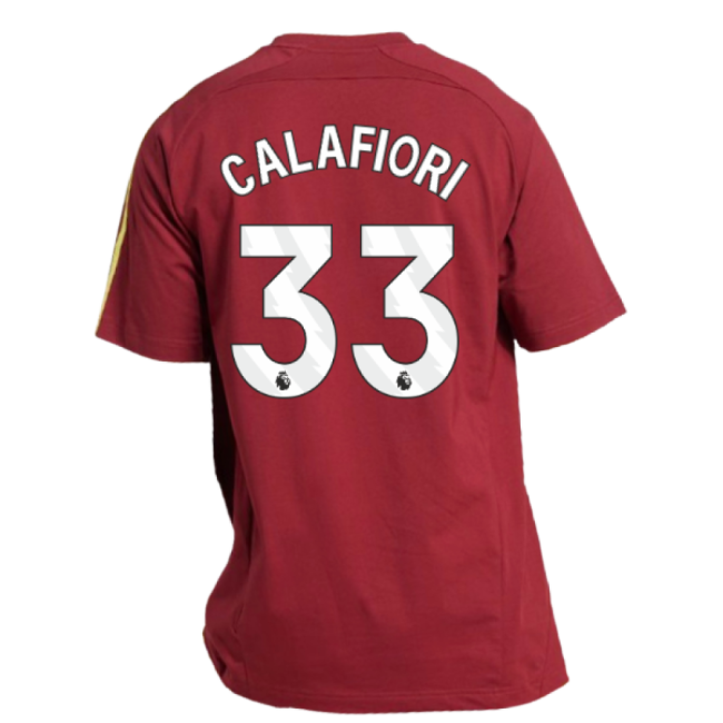 2025-2026 Arsenal UBP Tee (Noble Maroon) (Calafiori 33)-Football Jersey Hub