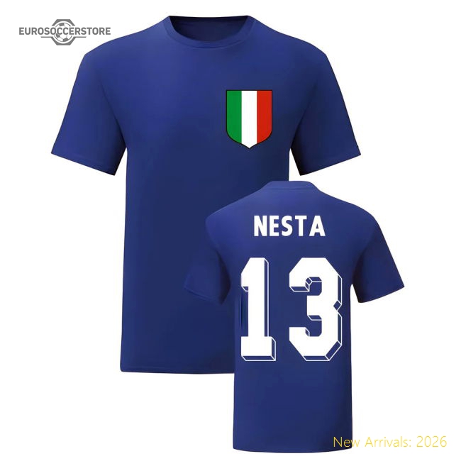 Alessandro Nesta Italy National Hero Tee\'s (Blue)-Football Jersey Hub