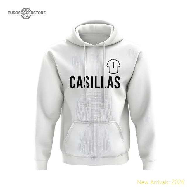 Iker Casillas Real Madrid Number Hoody (White)-Football Jersey Hub