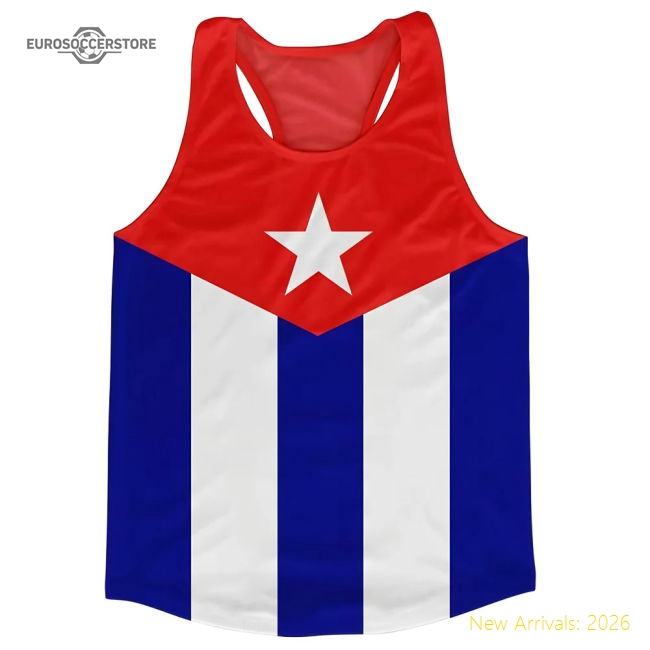Cuba Flag Running Vest-Football Jersey Hub