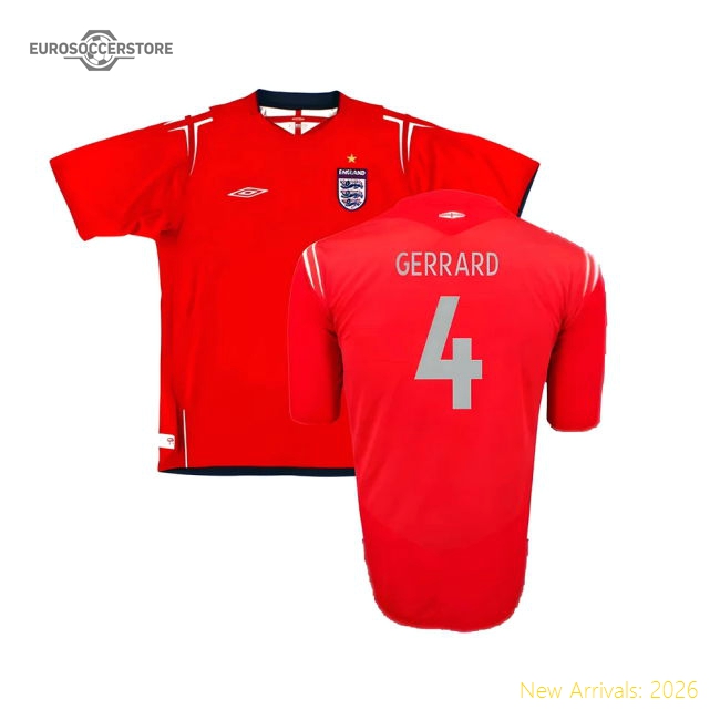England 2004-06 Away Shirt (2XL) (Excellent) (Gerrard 4)-Football Jersey Hub
