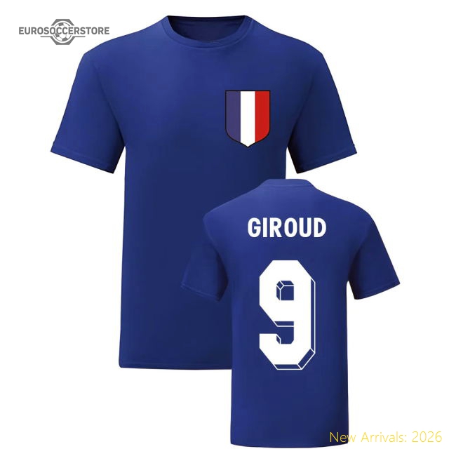Olivier Giroud France National Hero Tee\'s (Blue)-Football Jersey Hub