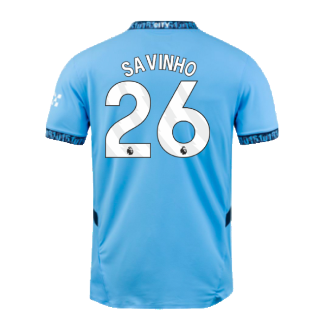 2024-2025 Man City Home Authentic Shirt (Savinho 26)-Football Jersey Hub