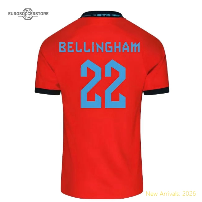 2022-2023 England Away Shirt (Kids) (Bellingham 22)-Football Jersey Hub