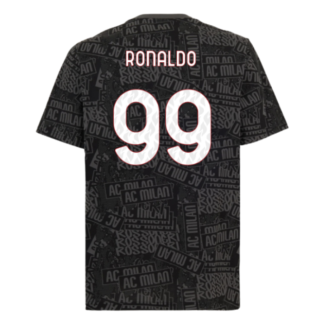 2025-2026 AC Milan ftblCulture Tee AOP (Black) (Ronaldo 99)-Football Jersey Hub