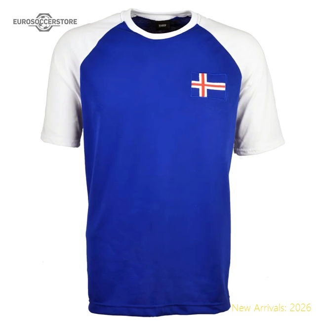 Iceland Raglan Sleeve Royal/White T-Shirt-Football Jersey Hub